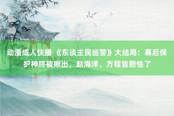 动漫成人快播 《东谈主民巡警》大结局:幕后保护神终被揪出,赵海洋、方程皆胆怯了