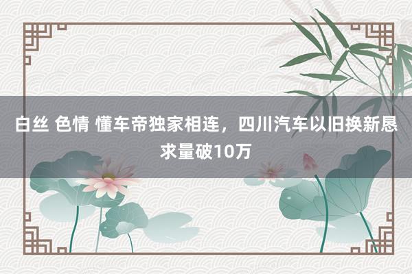 白丝 色情 懂车帝独家相连,四川汽车以旧换新恳求量破10万