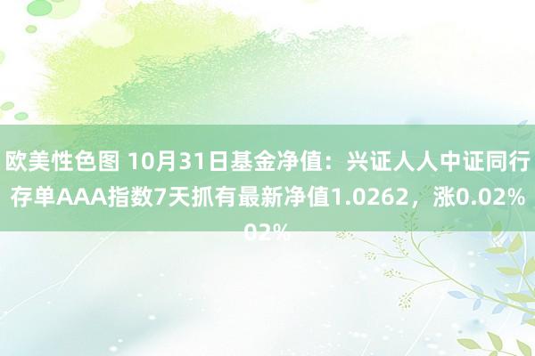 欧美性色图 10月31日基金净值:兴证人人中证同行存单AAA指数7天抓有最新净值1.0262,涨0.02%