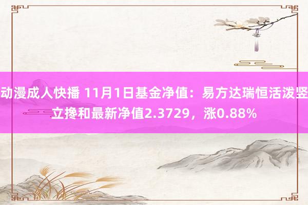 动漫成人快播 11月1日基金净值：易方达瑞恒活泼竖立搀和最新净值2.3729，涨0.88%