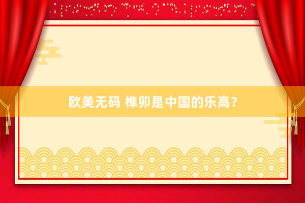 欧美无码 榫卯是中国的乐高?