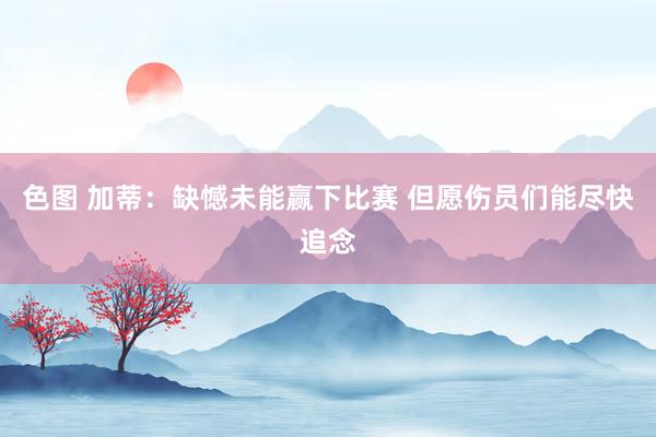 色图 加蒂:缺憾未能赢下比赛 但愿伤员们能尽快追念
