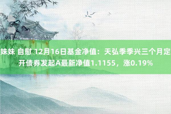 妹妹 自慰 12月16日基金净值:天弘季季兴三个月定开债券发起A最新净值1.1155,涨0.19%