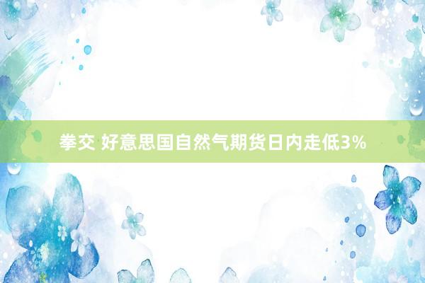 拳交 好意思国自然气期货日内走低3%