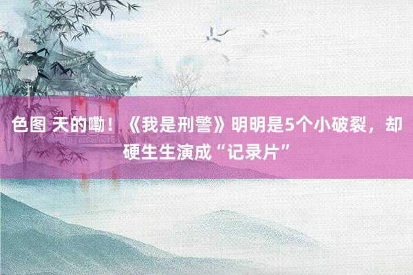 色图 天的嘞！《我是刑警》明明是5个小破裂，却硬生生演成“记录片”