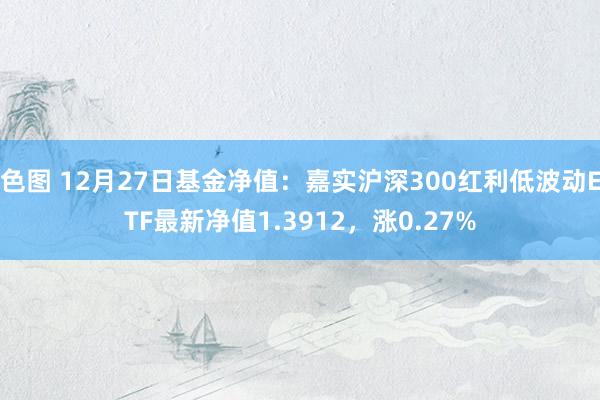 色图 12月27日基金净值:嘉实沪深300红利低波动ETF最新净值1.3912,涨0.27%