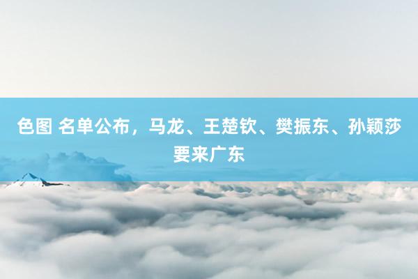 色图 名单公布,马龙、王楚钦、樊振东、孙颖莎要来广东
