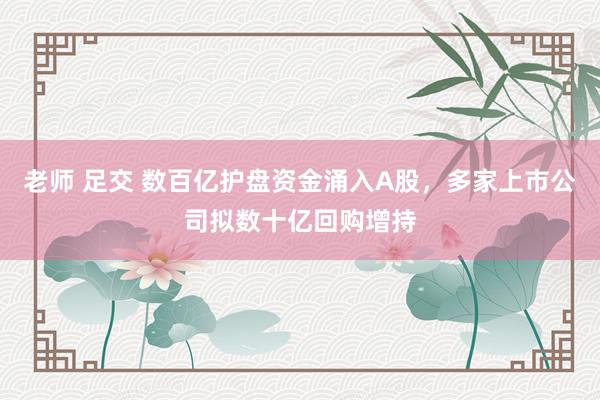 老师 足交 数百亿护盘资金涌入A股,多家上市公司拟数十亿回购增持